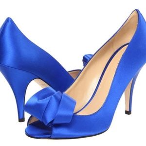 Kate Spade Cobalt Clarice Peep Toe Size 9.5